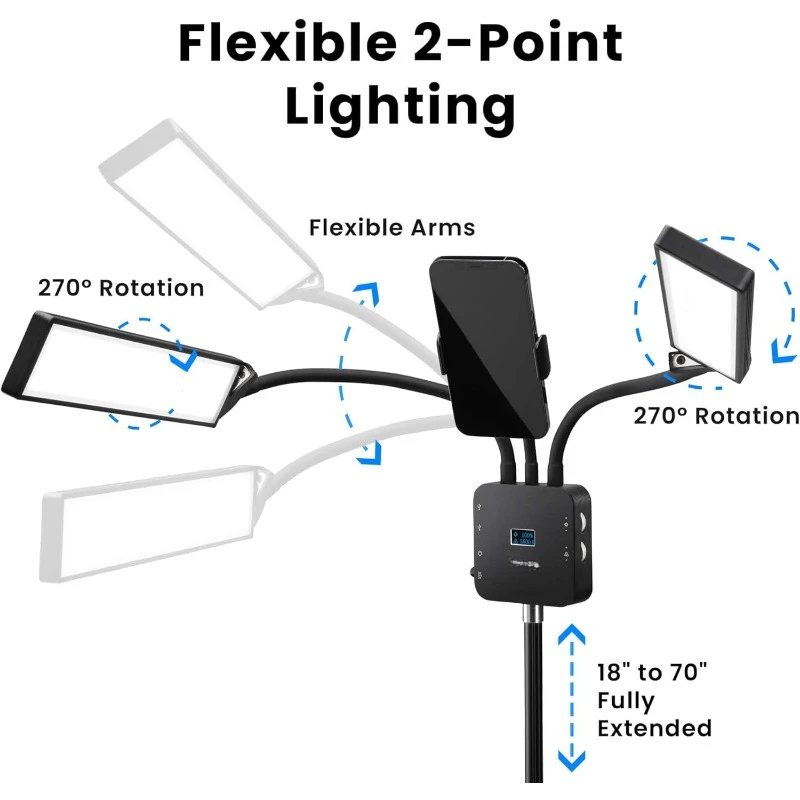 Flex Light Pro  Flexible 2-Point LED Lights for Tattoo Artists, Beauticians, aestheticians, lash Artists, and Content Creators