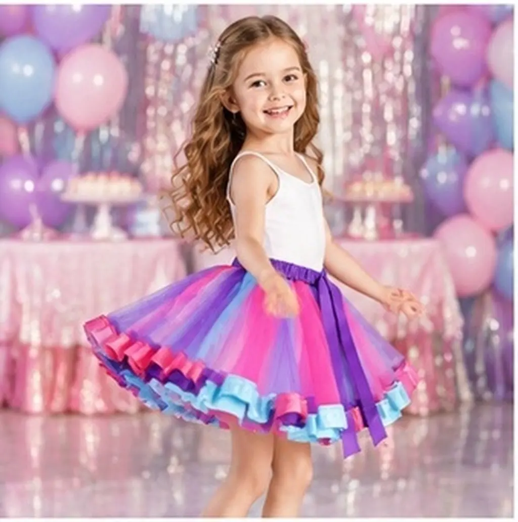 1Pcs Exquisite Multicolor Layered Ballet Tutu Skirt Adult Performance Costume for Dance Recital Photo Shoot Party Decoration