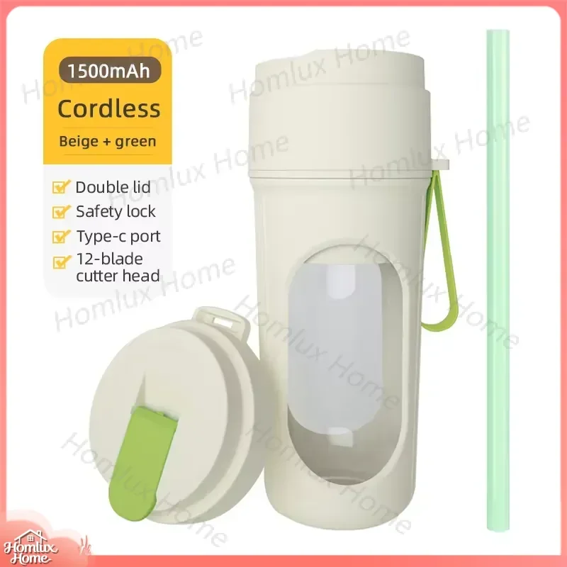 450ml Portable Blender Mini Juicer 12 Blades USB Rechargeable Fruit Vegetable Smoothie Maker Mixer for Home Travel