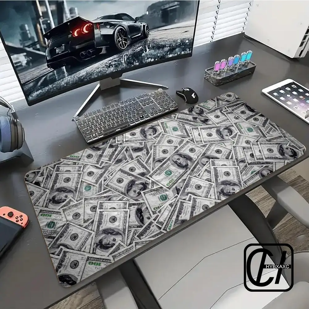 Money  Extra-large Durable Mousepads Non-slip Black Home Office 400x900 Game Desk Mat Gaming Accessories Anime Rug HYBXXC