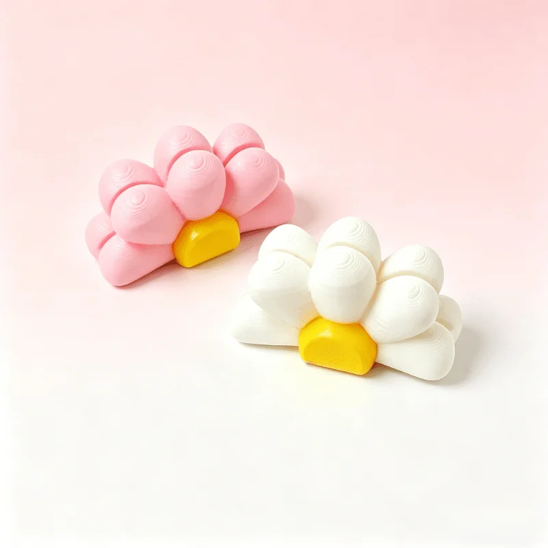 3Pcs White Pink Daisy Photo Clips, Floral Polaroid Frame Desktop Decor for Bedroom Office Gift