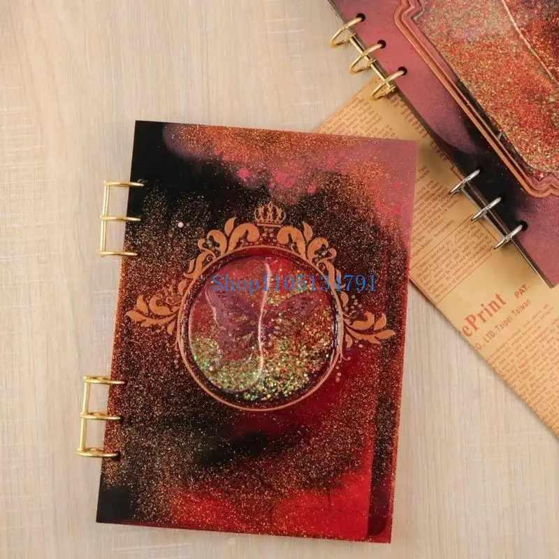 98km Notebook Silicone Mold Butterfly Rectangle Book Cover Epoxy Resin Mold