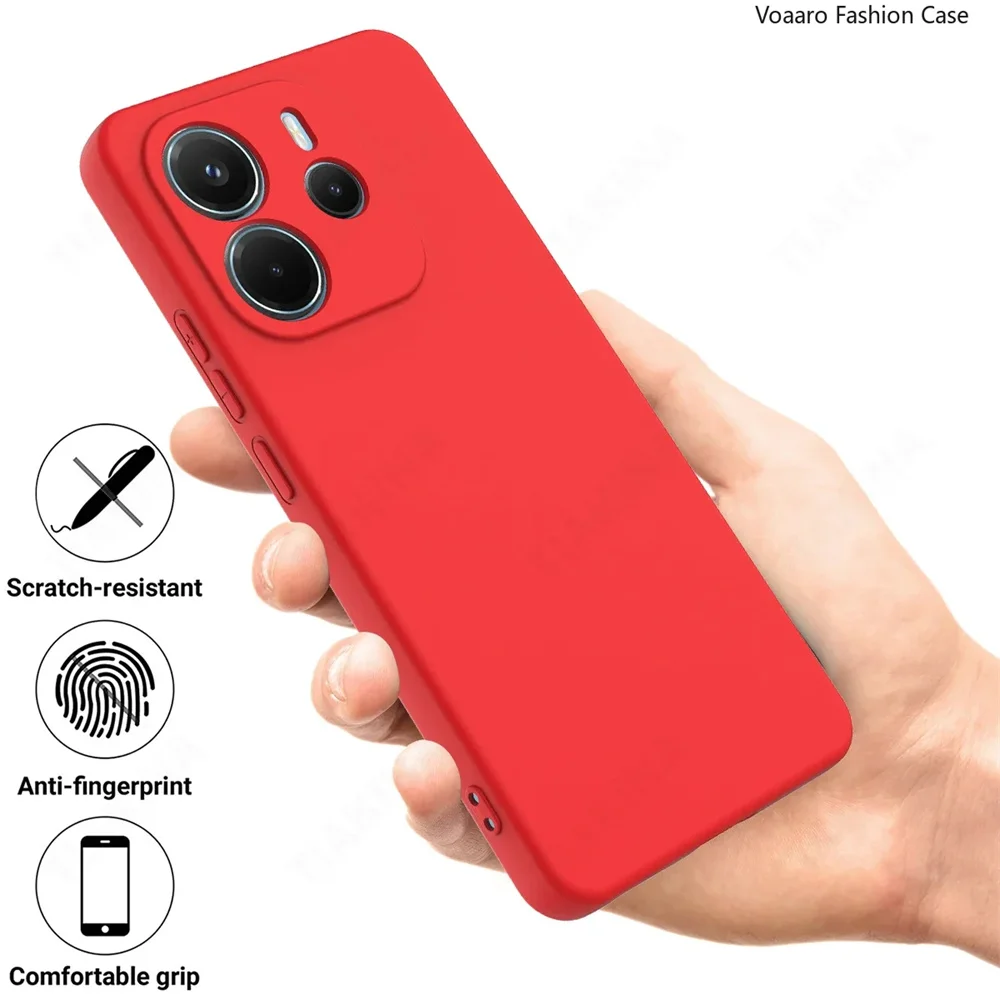 Sturzschutz Rutschfeste Original Flüssigsilikon Handyhülle für Xiaomi Redmi Note 14 4G Hülle für RedmiNote14 Note14 4G Rückseite