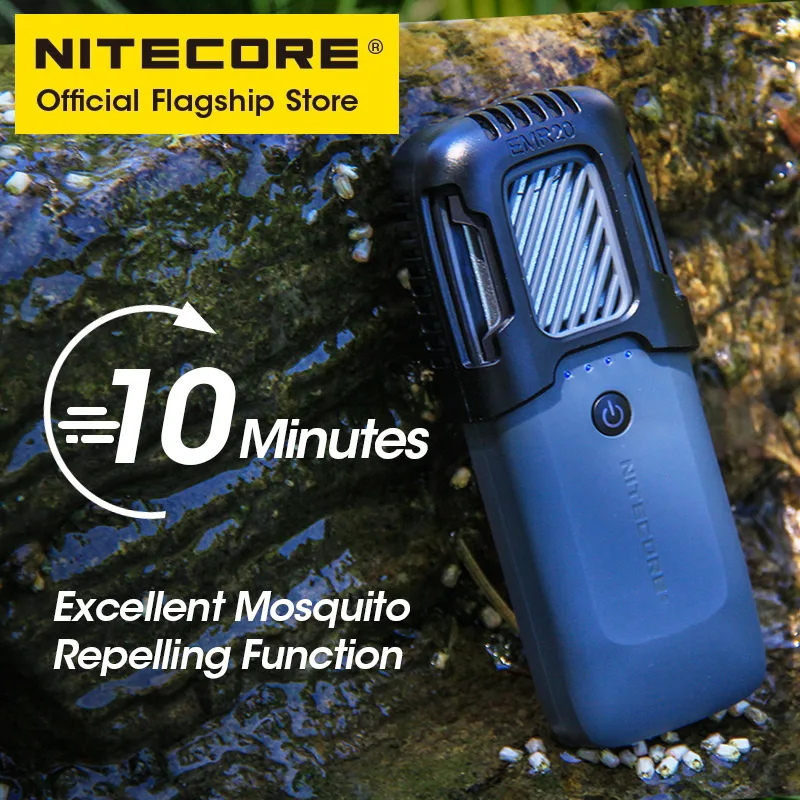 NITECORE EMR20 Portable Mosquitoe Repeller USB-C Rechargeable Built in Battery PD/QC 3.0 18W Power Bank for Walk The Dog Camping