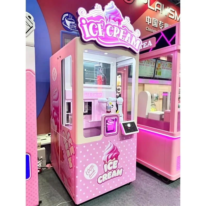Ice Cream Vending Machine with Robot Hand Automatic Soft Ice Cream Vending Robot Amusement Parks Shopping Mall Custom