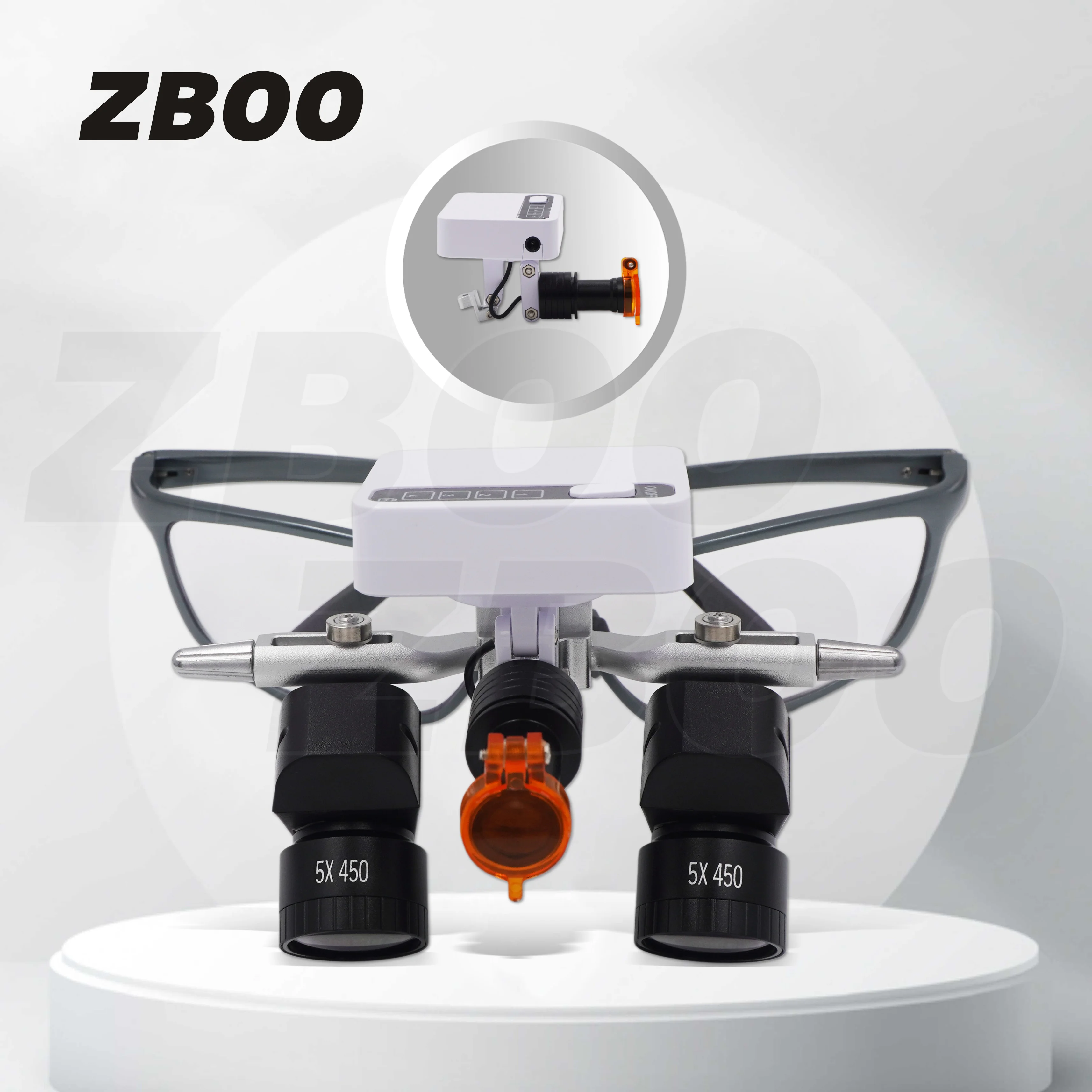 5X Dental 45° Loupes Dental Magnifier Surgery Medical Loupe Magnification Binocular Magnetic Light Dentistry Instrument