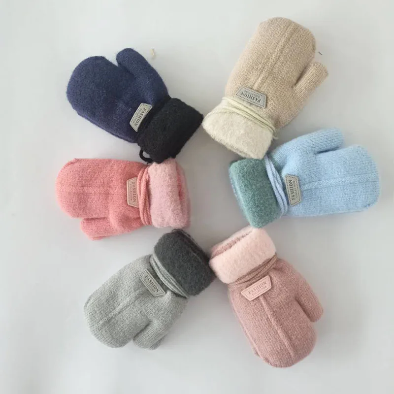 Gants d\'hiver unisexes pour garçons et filles, mitaines pour enfants de 1 à 3 ans, chauffe-mains universels