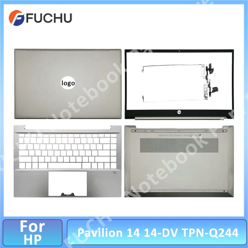 

​Laptop case For HP Pavilion 14 14-DV TPN-Q244 Back Cover PAlmrest Bottom Case Hinges Replacement A C D H Cover Case Shel