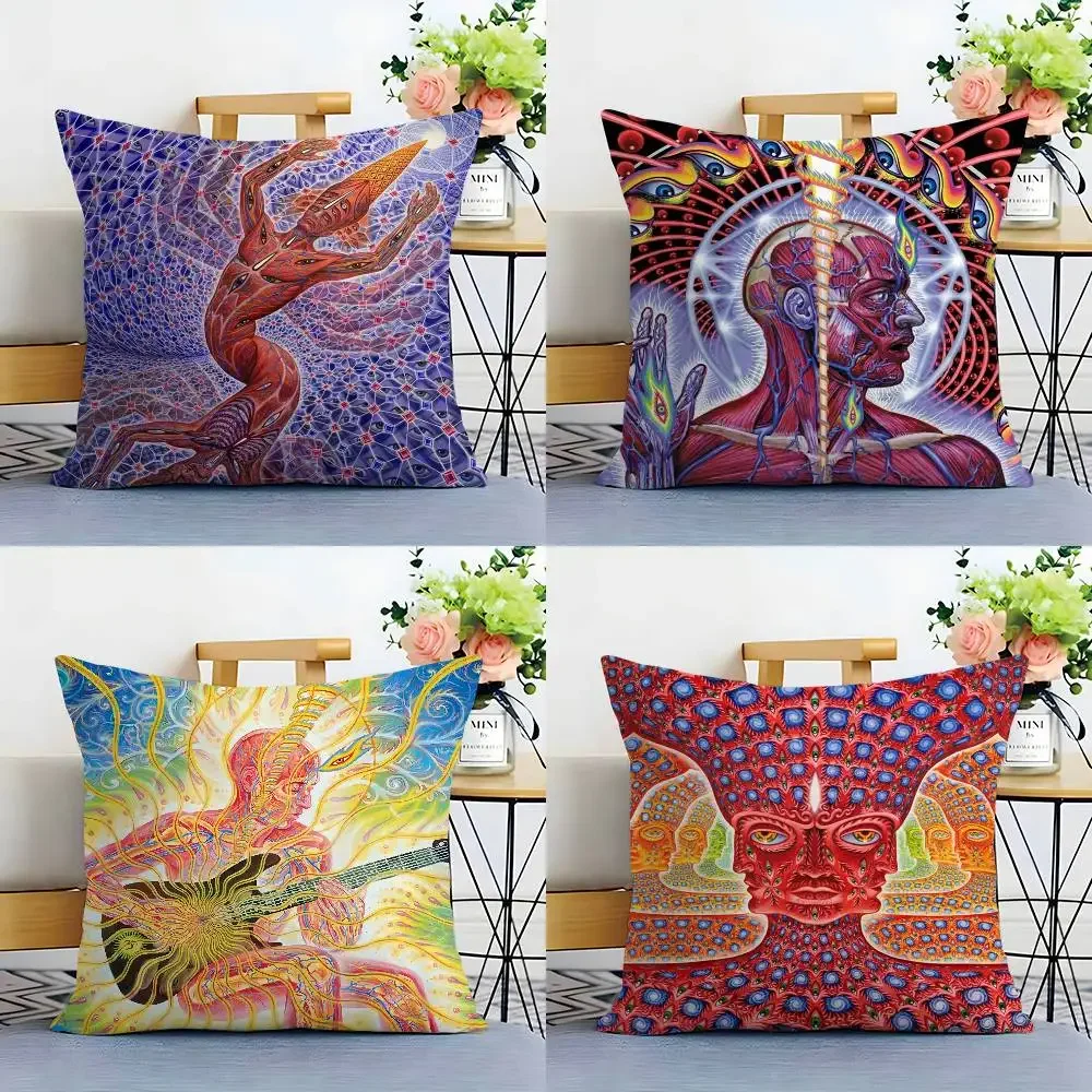 VIKAMA Psychedelische Abstrakte Kunst Kissenbezug Spirituelle Vision Wohnzimmer Sofa Kissenbezug Meditationsraum Raumdekoration