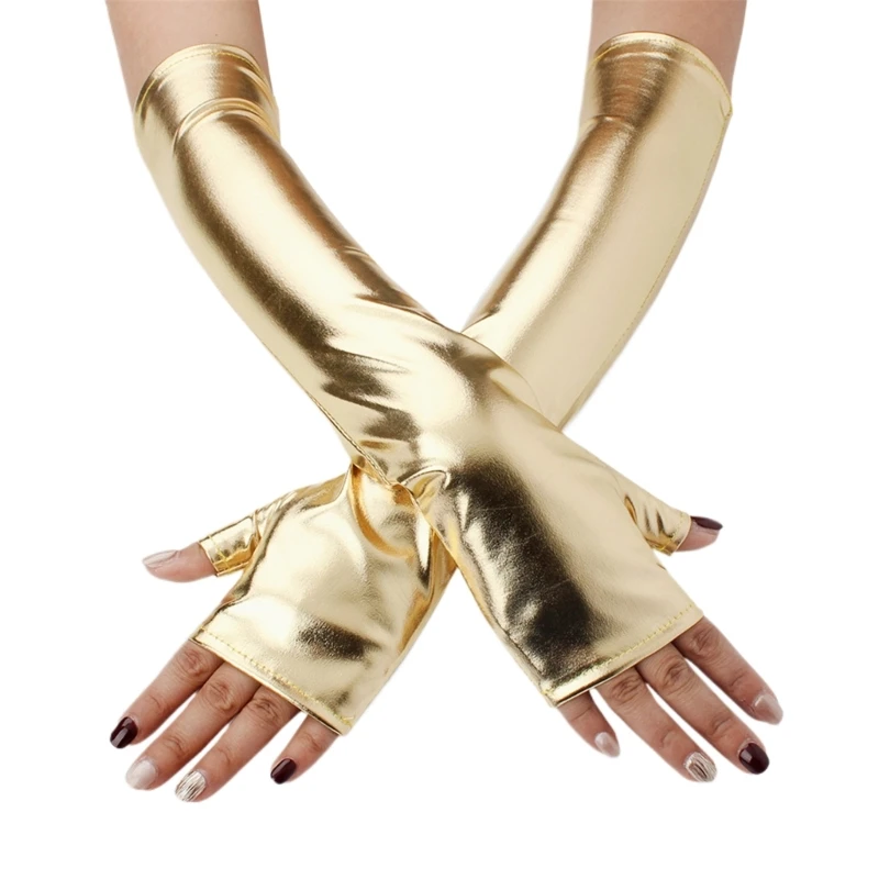 Nightclub Metallic Gloves Party Christmas Half Finger Gloves for Concert