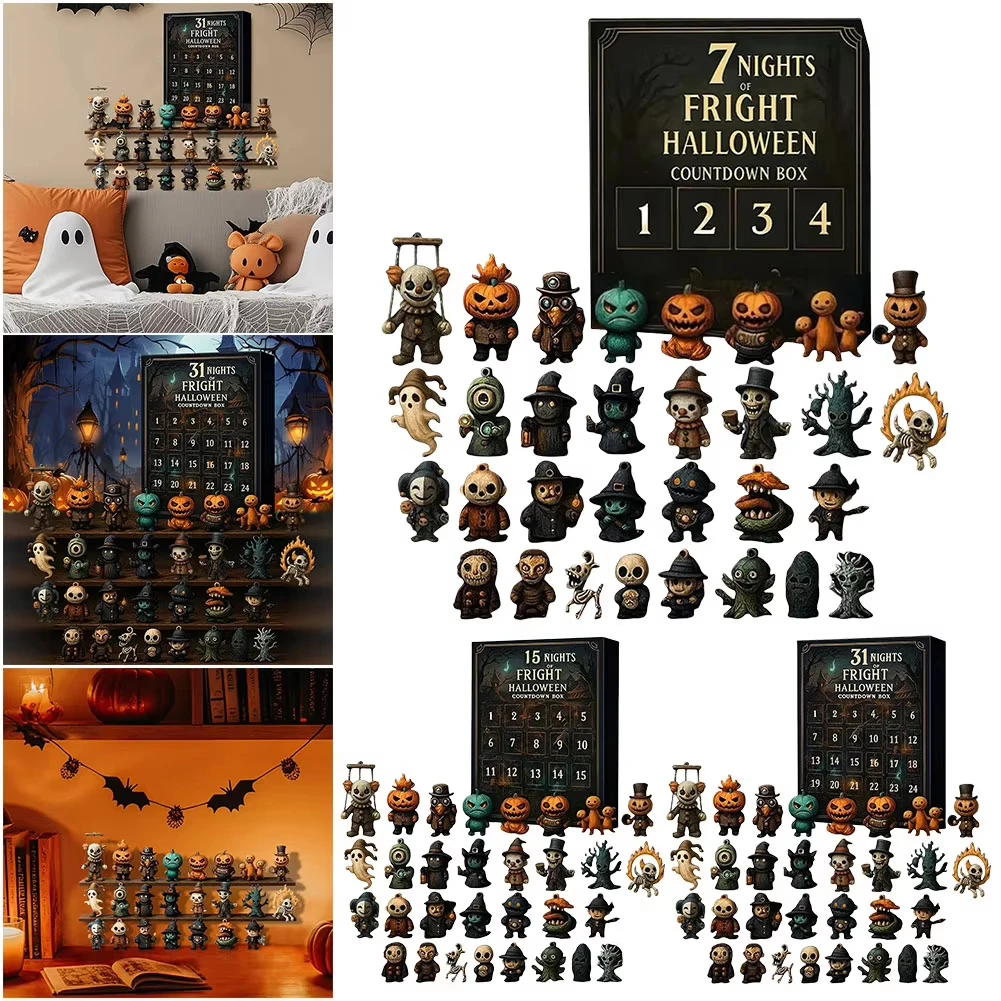 2025 31-day Halloween Advent Calendar Halloween Countdown Calendar With Collectible Eerie Figurines Halloween Surprise Box Gifts