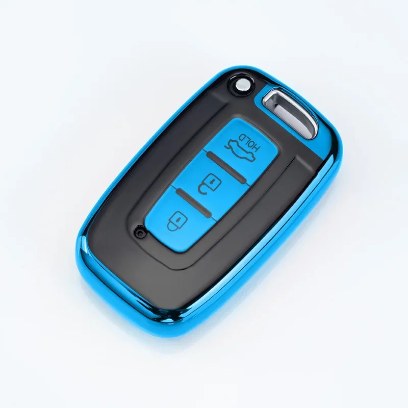 3 Buttons Soft TPU Car Key Fob Shell Cover For Hyundai Genesis Coupe Sonata ix35 For KIA Forte Sportage K2 K5 Smart key Case