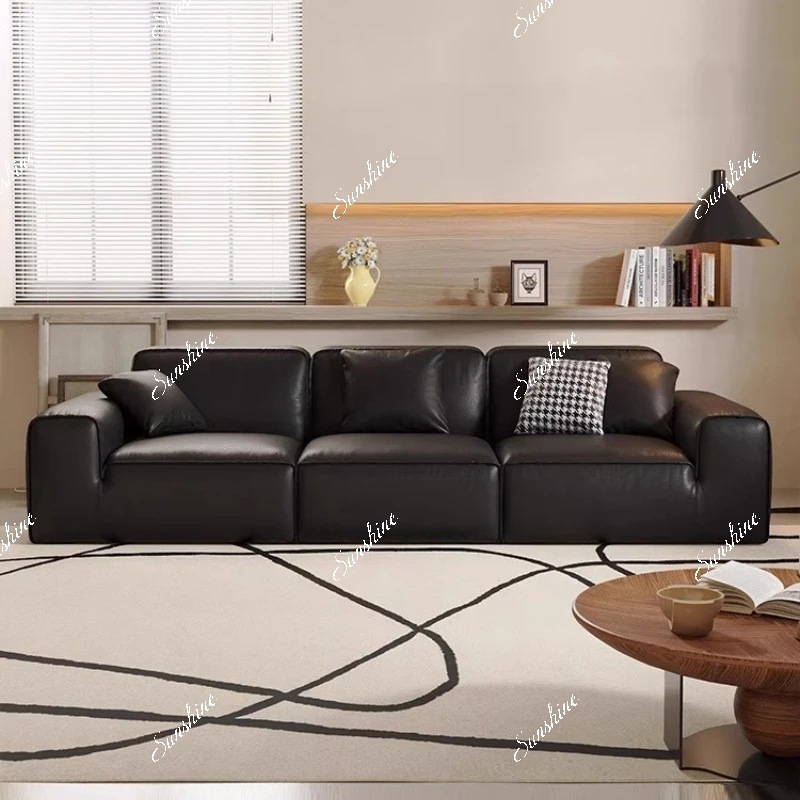 

Living room small apartment Italian minimalist modern household light luxury, straight sofa