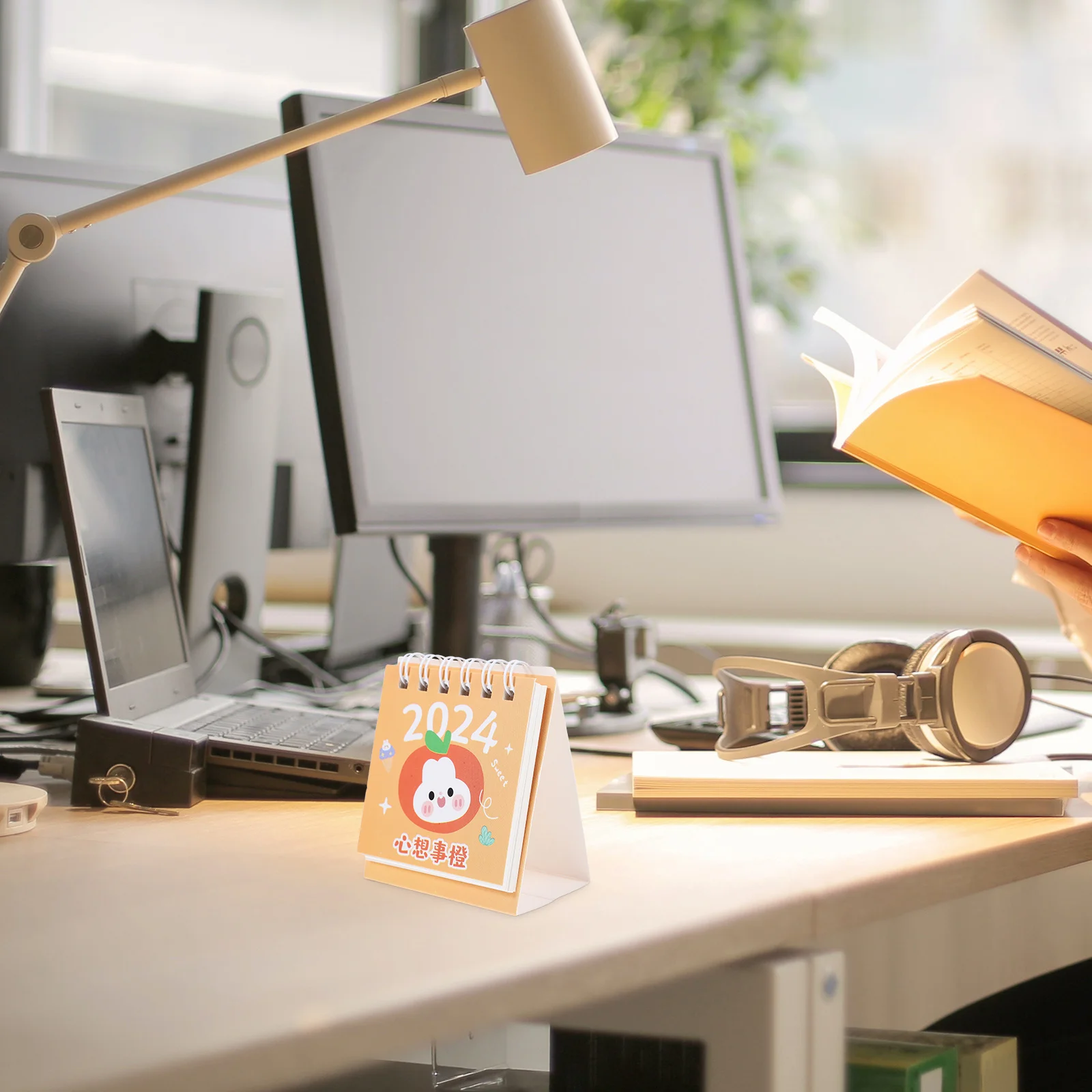 

Desk Calendar 2024 Mini Cartoon Flip Thick Paper Monthly Standing Calendar Home Office Daily Reminders Planner