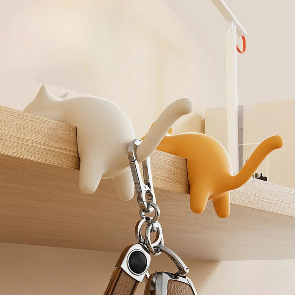 Cute Portable Cat Bag Hook Hanger Table Hook Handbag Backpack Travel Bag Organizer Holder Home Office Decor Desk Side Hooks