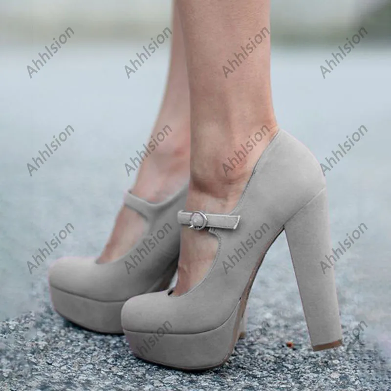 

Женские замшевые туфли-лодочки на платформе, с круглым носком