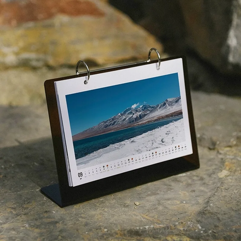 Customized Office Desk Calendar Tea Color High Translucent Acrylic Board Desk Calendar Style Custom 2025 Year of Sna