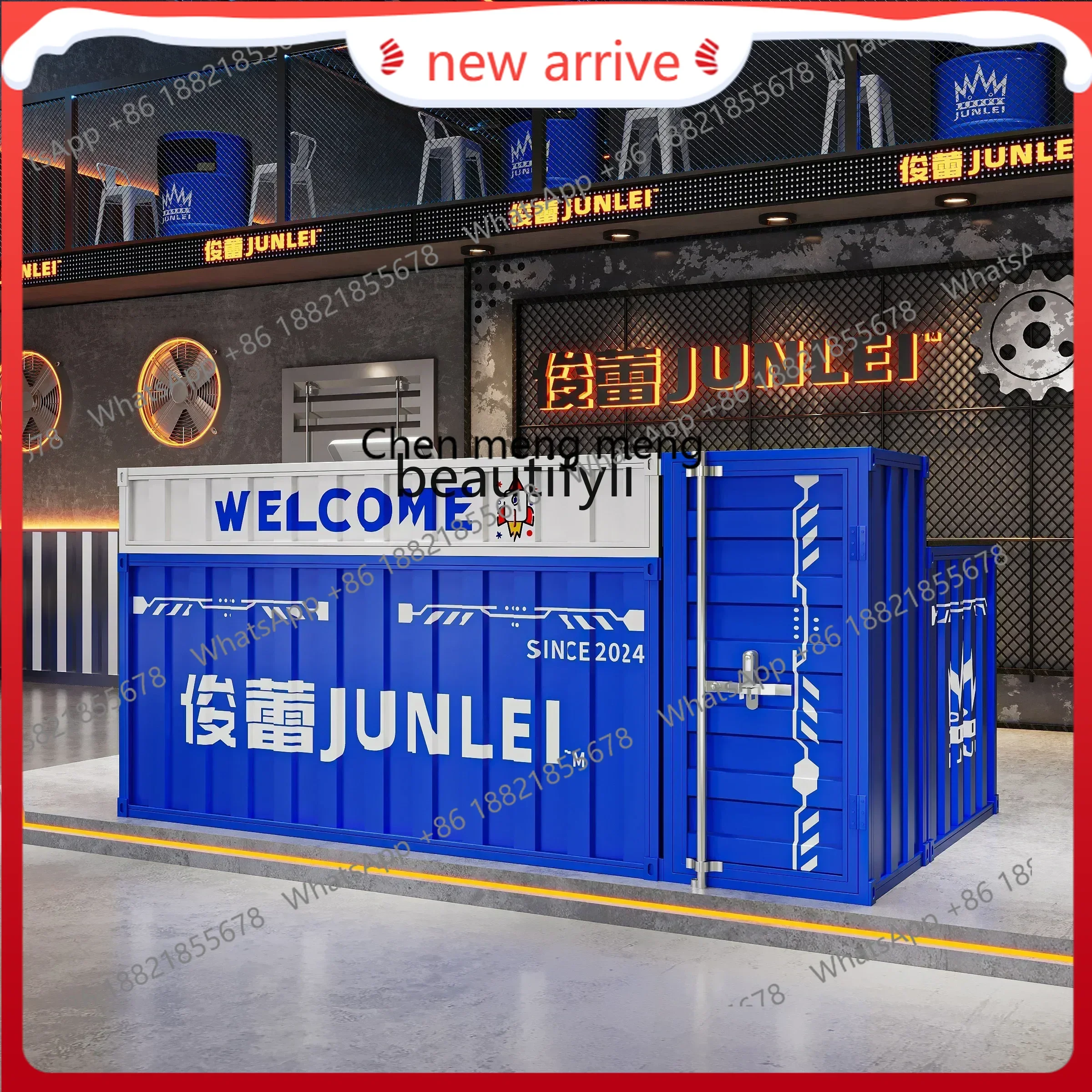 

SS new stylePub Restaurant Industrial Style Container Retro Wrought Iron Bar Cabinet Corner Cashier Reception Front Deskss 7486