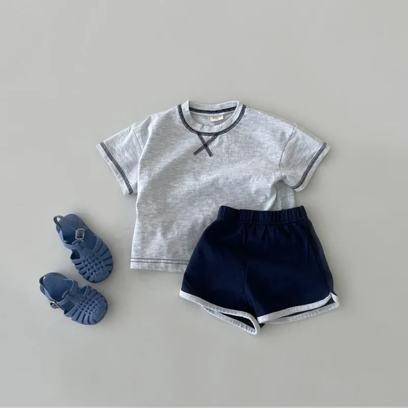 2024 New Baby Summer Short Sleeve Clothes Set Infant Cute Letter Embroidered T Shirt + Shorts 2pcs Suit Baby Cotton Outfits