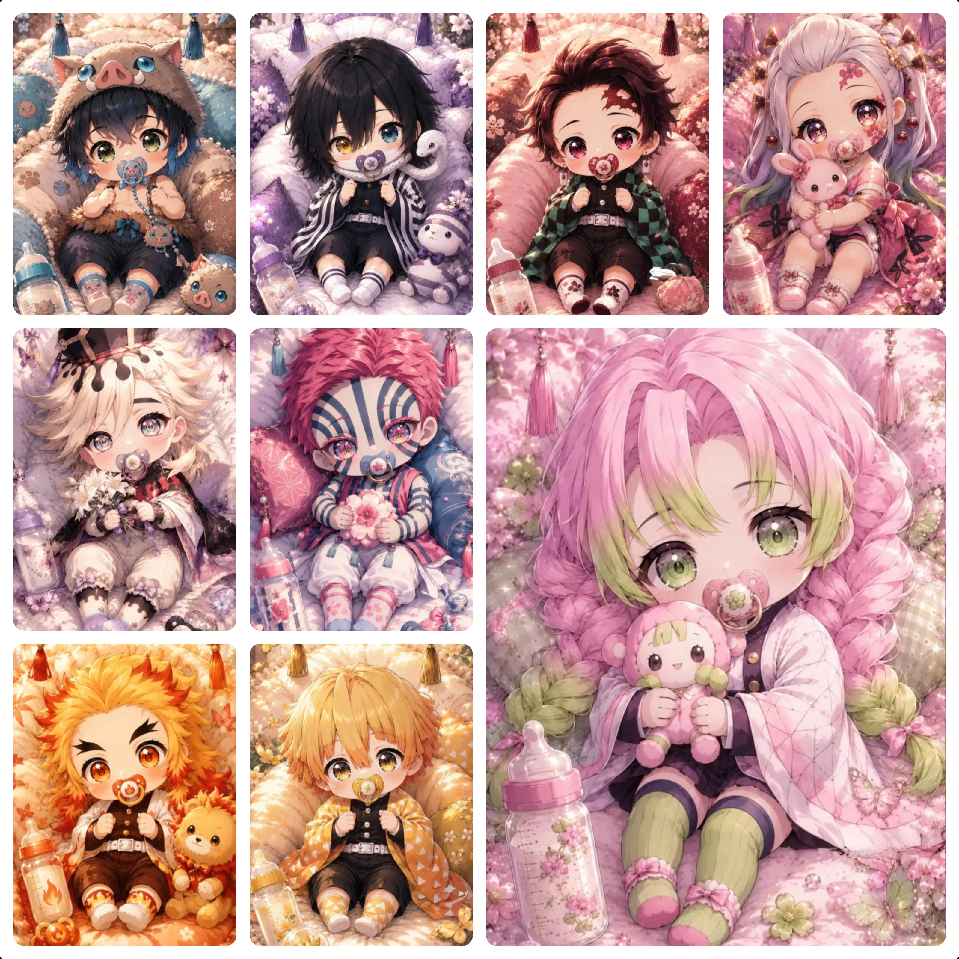 Demon Slayer Baby Q‑Style Character Jigsaw Puzzles 500/1000/1200/2000PCS Handmade Art Exquisite Home Decor Gift No Frame