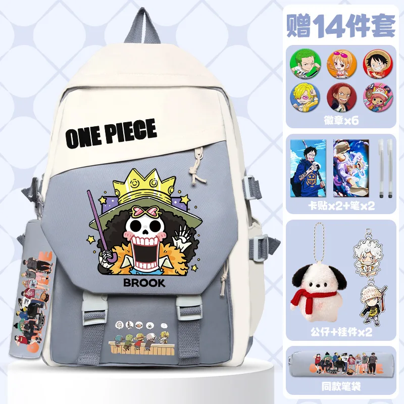 One Piece New Cartoon Student Schoolbag Large Capacity Casual and Lightweight Shoulder Pad Waterproof Stain Resistant Backpack