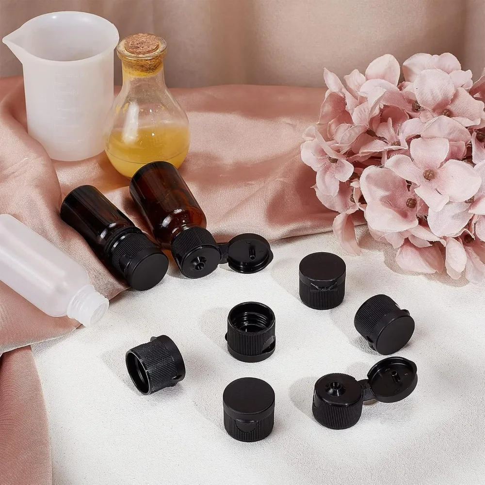 36pcs 20/410 Black Flip Top Caps Plastic Flip-Open Caps Replacement Flip-Top Cap 20mm Inner Diameter Flip Top Dispensing Caps image 5