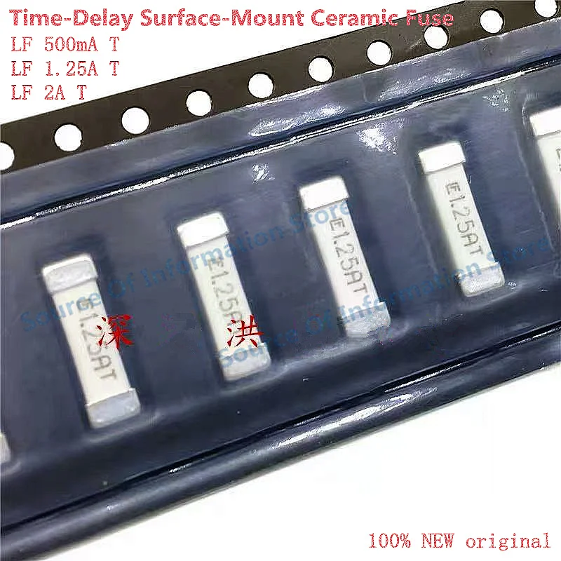 5Pcs, 04611.25ER Time-Delay Surface-Mount Ceramic Fuse LF 1.25A/2A/500mA T 600V