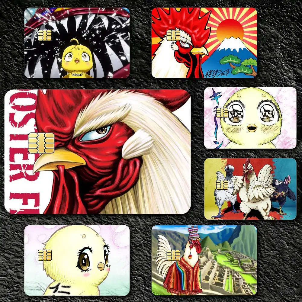 Rooster Fighter Manga Anime Credit Card Skin Stickers For VISA Bank Bus Metro Access Card Protective Film Cover Sticker