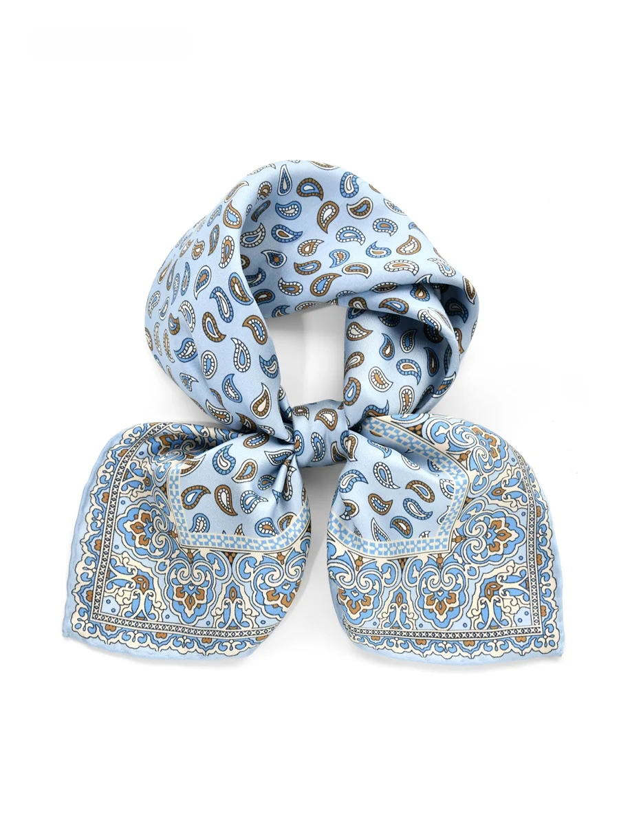 レトロなウォルナットシルクスクエアスカーフギフトボックス、桑絹、女性用春秋、男性用ビジネスギフト、装飾、オールシーズン、ユニセックス