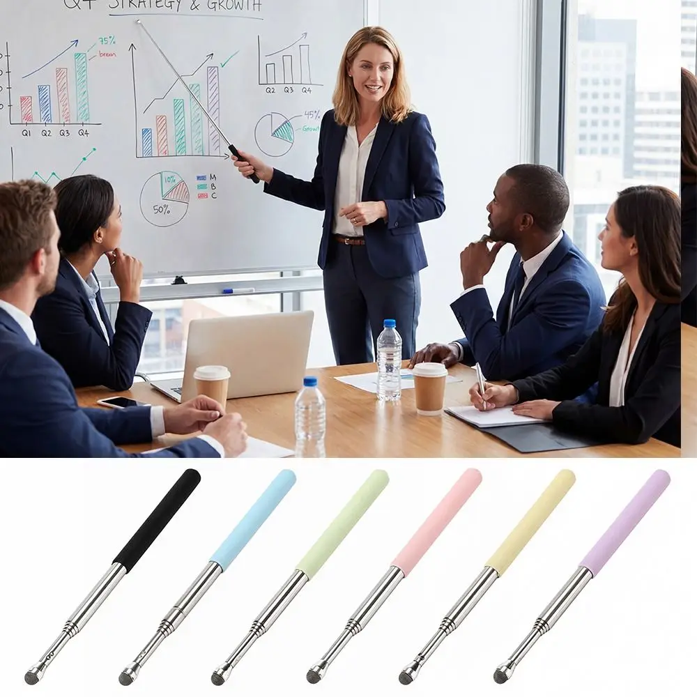 

66cm Stylus Pen Retractable Macaron Color Teaching Sticks Five Sections Touch Screen Pen Whiteboard Writing Presentation