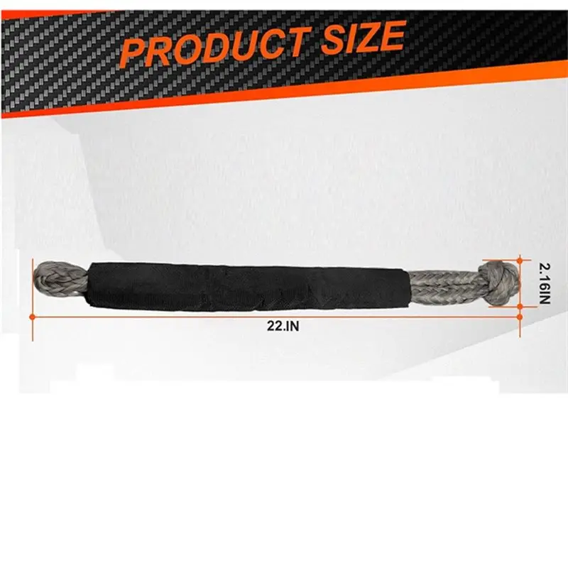 AA76-Soft Shackle, 2PCS 1/2 inci X 22 inci Sintetis, Untuk Sebagian Besar Kendaraan Mobil, Tali Derek Off-Road, Penyelamatan Kendaraan, Road Shackles