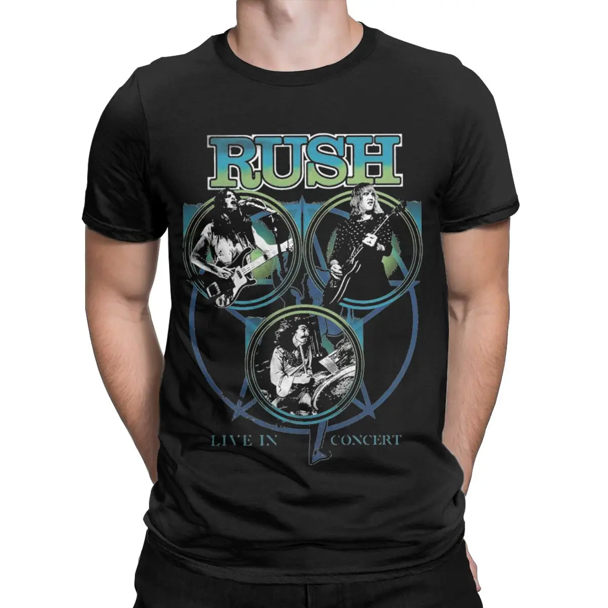 Rush Band T-Shirt Men Funny 100% Cotton Tees Crew Neck Short Sleeve T Shirt New Arrival Clothing