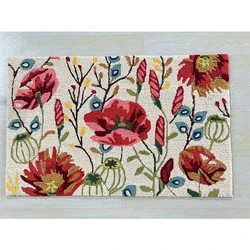 Latch hook kits carpet with printed Flowers Pattern canvas for Adults Rug Making Kits Carpet Embroidery Tapestry Cross Stitch