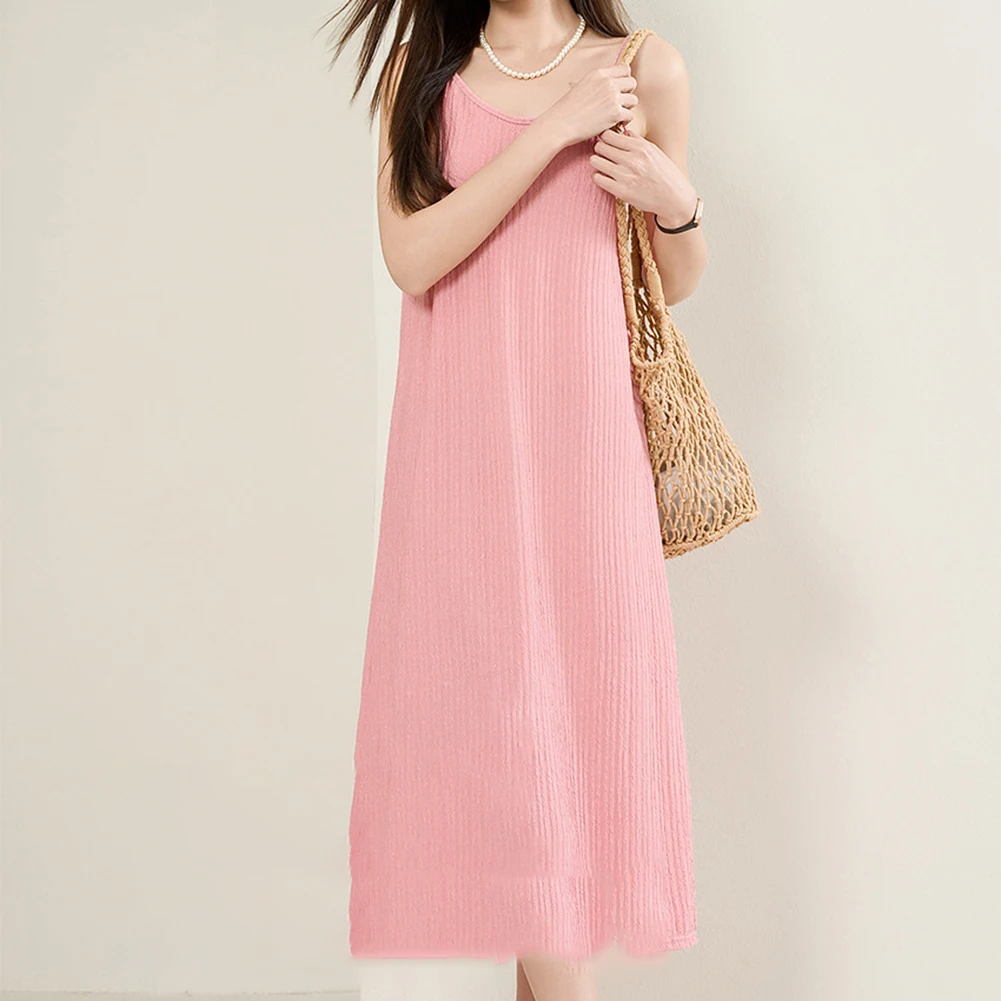 XXL تنورة طويلة مطوي العصرية المرأة الحمالات فستان غير رسمي جميع المواسم ارتداء العلامة التجارية الجديدة نسيج مرونة صغيرة #1