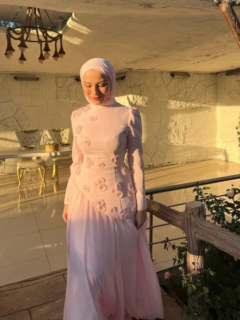 SSYTENS Modest Mermaid Evening Dresses Muslim Pleats Full Sleeves Prom Dresses Beaded Formal Occasion Prom Gowns 2026 Customized