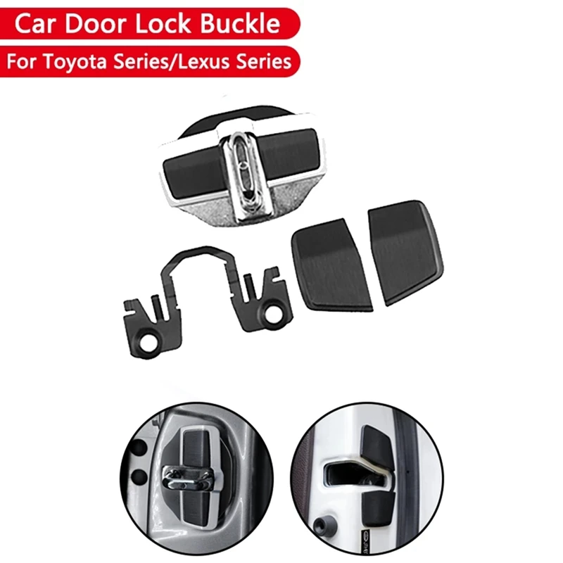 Car TRD Door Lock Buckle Upgraded Stabilizer Protector Latches Stopper For Lexus Toyota Eliminate Noise Space Lock