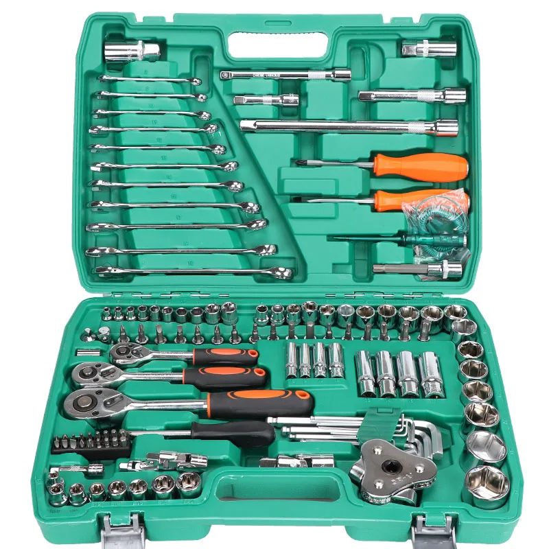 121 Pcs Car Repair Tool Set Mechanics Socket Wrench Kit Manual Hand Tools for Auto Maintenance