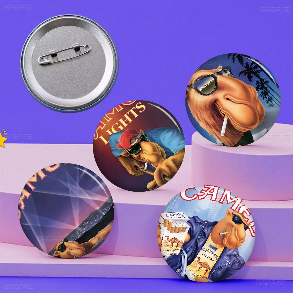 Tobacco Brand C-Camel C-Cigarettes 58mm Handmade Brooch Cartoon Cosplay Badge on Backpack Jewelry Accessories Gifts