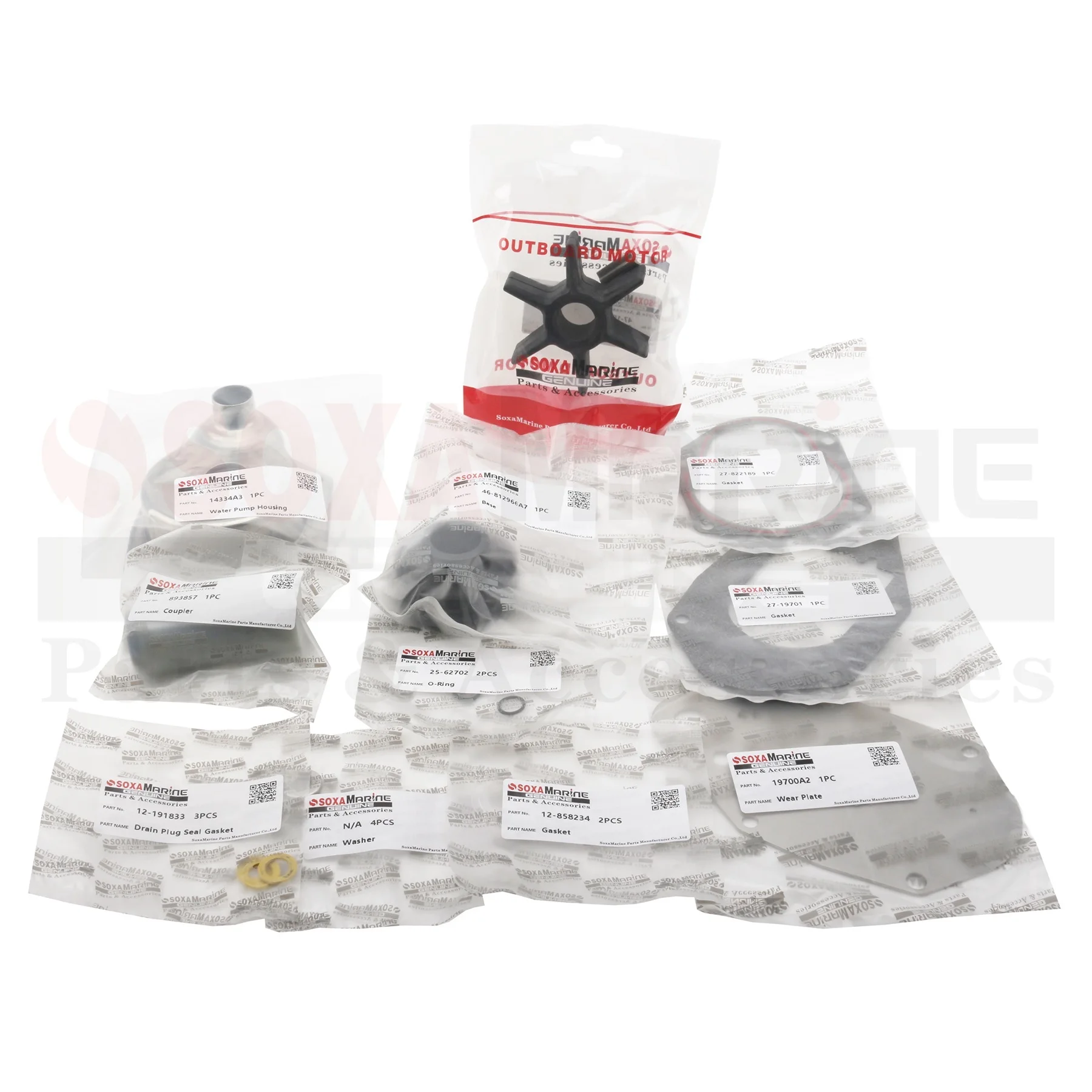 46-812966A12 812966A11 Water Pump Repair Kit for Mercury Mariner 40 45 50 55 60 HP 4-Stroke Outboard Motor 14334A3 19453Q2