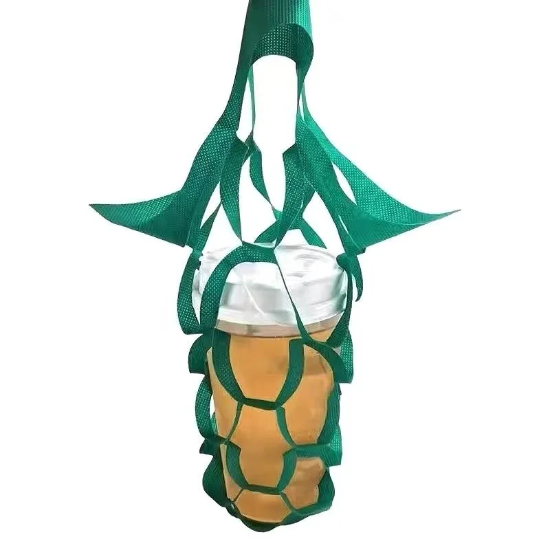 

Disposable Non-woven Milk Tea Handbag Beverage Milk Tea Packaging Hollowed-out Single Cup Take Out Bag Non-woven Flower Mesh Bag