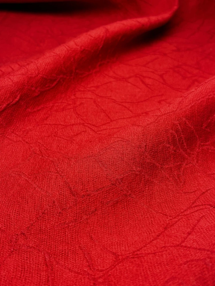 Yarn Woven Jacquard Fabric  for Diy Sewing Red Dress Jacket Clothing Fabrics Cotton Linen Material Cloth By Meter