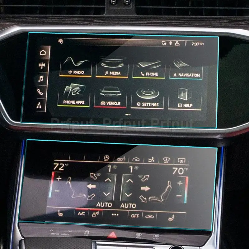 

2pcs Tempered Glass Film For Audi S6 2019-2022 10.1 inch Car Navigation infotainment GPS radio Screen Protector