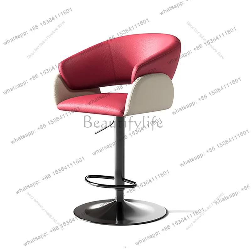 Factory Direct Sales Modern Simple Bar Chairs Nordic Creative High Stool Stainless Steel Height Adjustable Swivel Bar Chair Bar