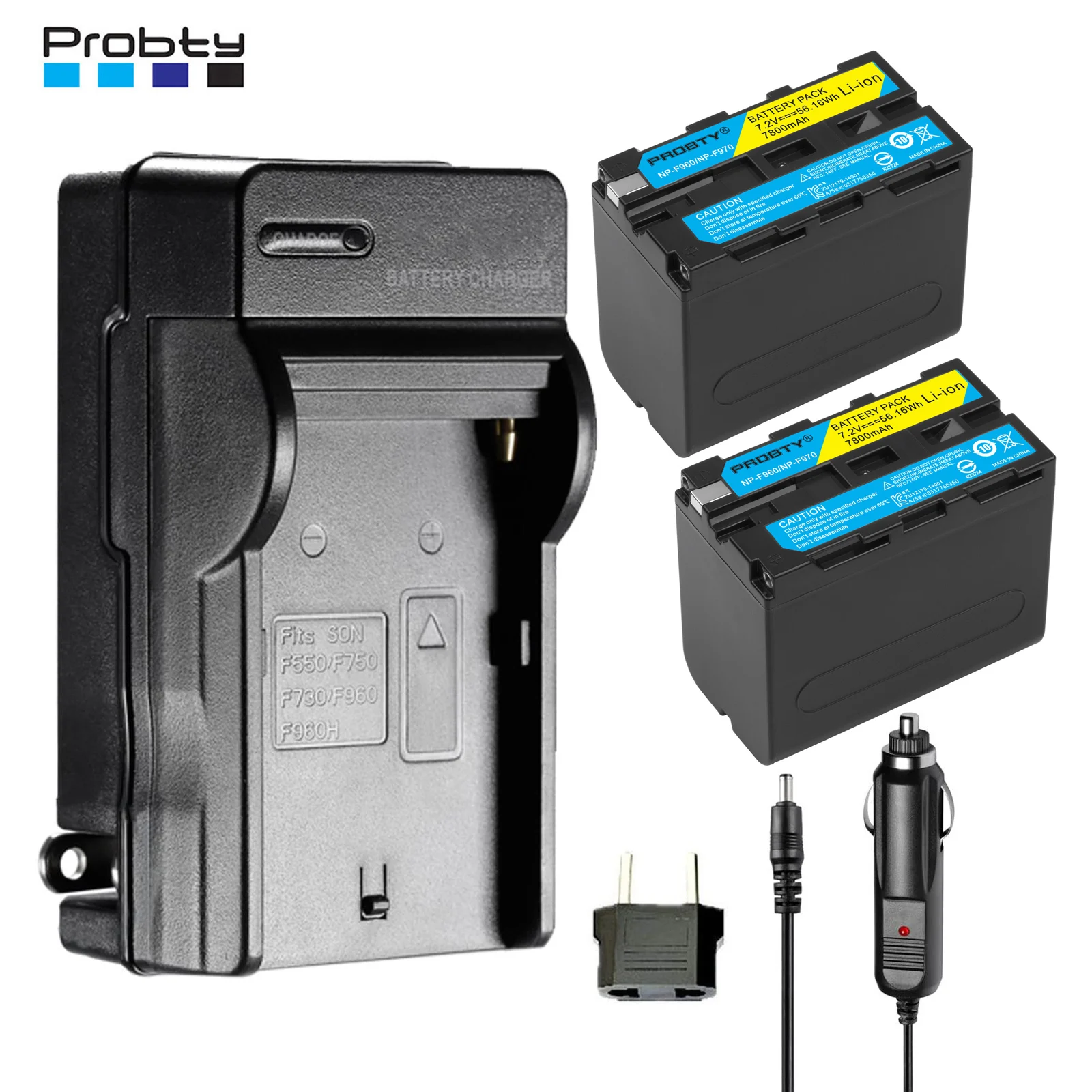 7800mAh Li-ion Replacement Battery and Charger Kit For Sony NP-F970 F960 F770 F750 F570 F550 Handycams Led Light Monitor