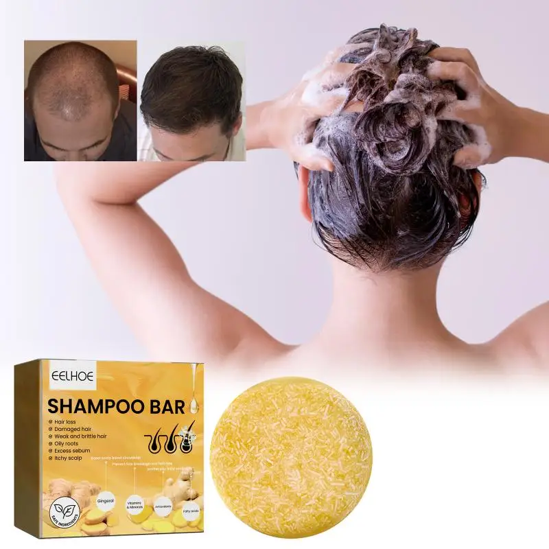New Ginger Polygonum Soap Shampoo Soap Cold Processed Soap Hair Shampoo Bar Pure Plant Hair Shampoos Soap Hair Care Product