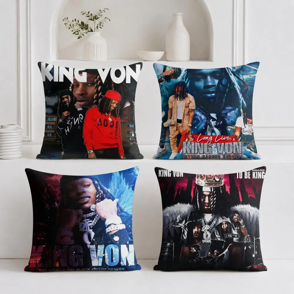 K-King Von Rock Singer Cushion Cover Linen Double-Sided Decorative Sofa Couch Bedroom Living Room Home Decor Pillow Case