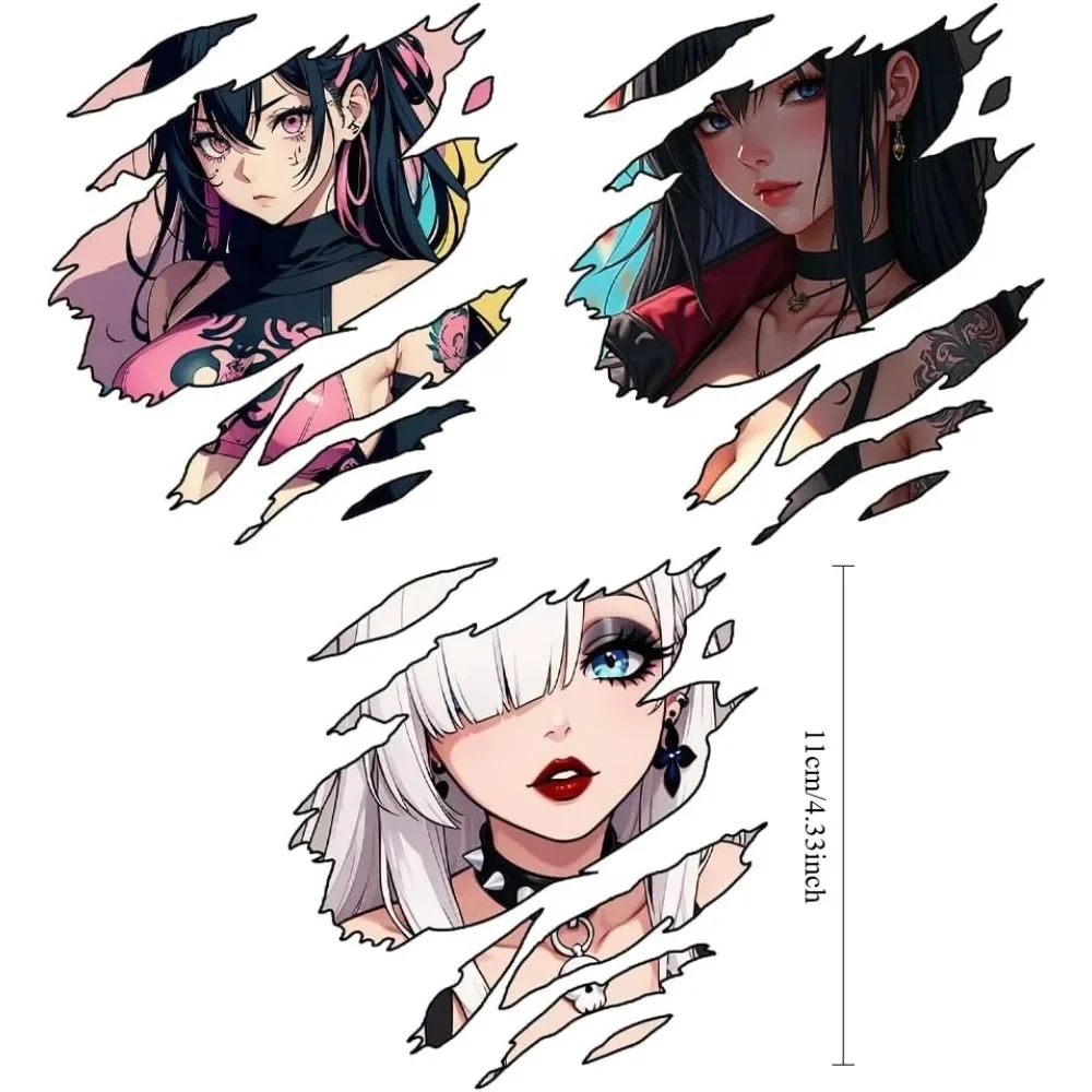 Anime Girl Tears Self-Adhesive Vinyl Sticker Cartoon Decal Durable Easy Apply Decor for Car Motorcycle Helmet