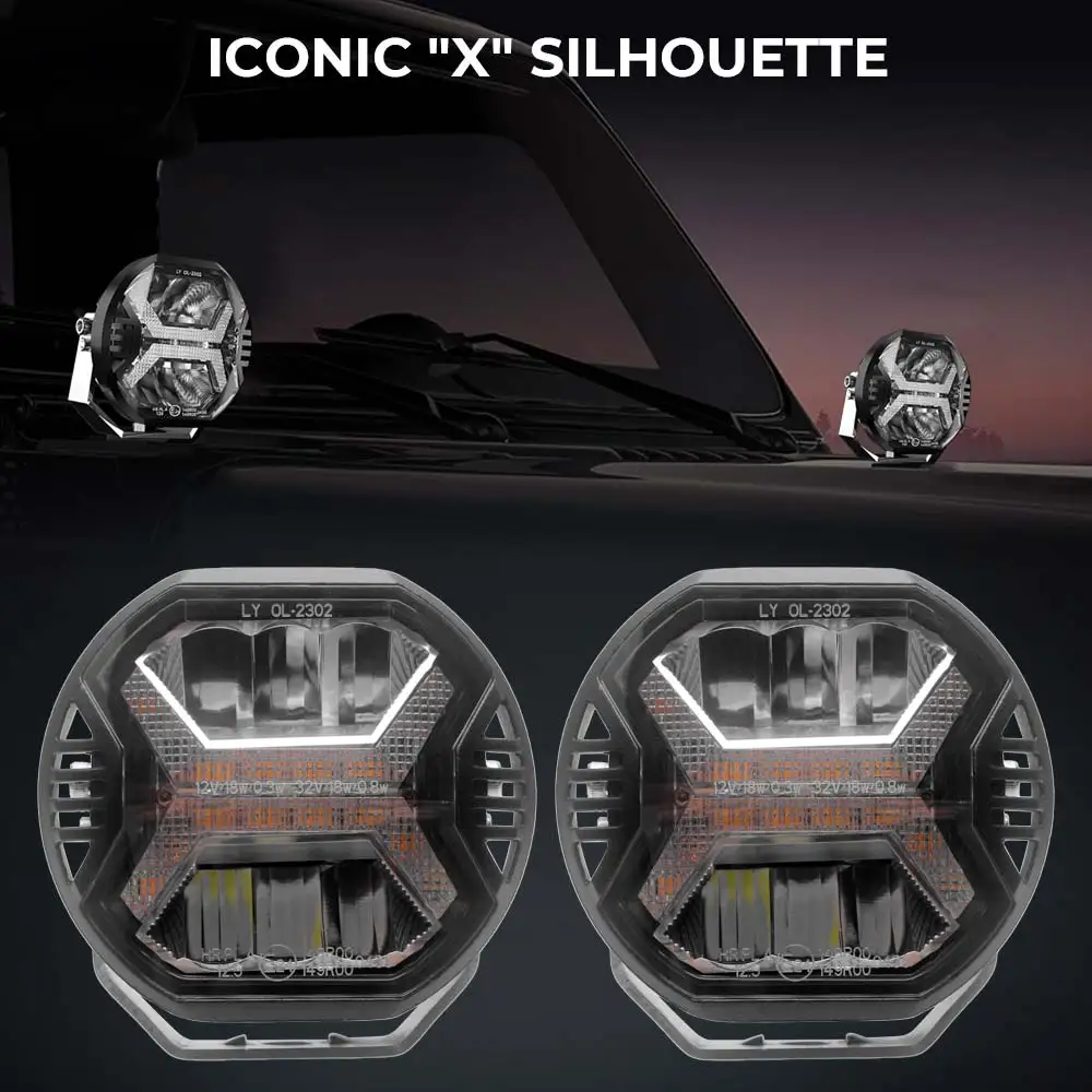 LED Spotlight Off-road Driving Lights High Beam Work Light DRL For Jeeps SUV ATV Truck Tractor Trailers Engineering Vehicle