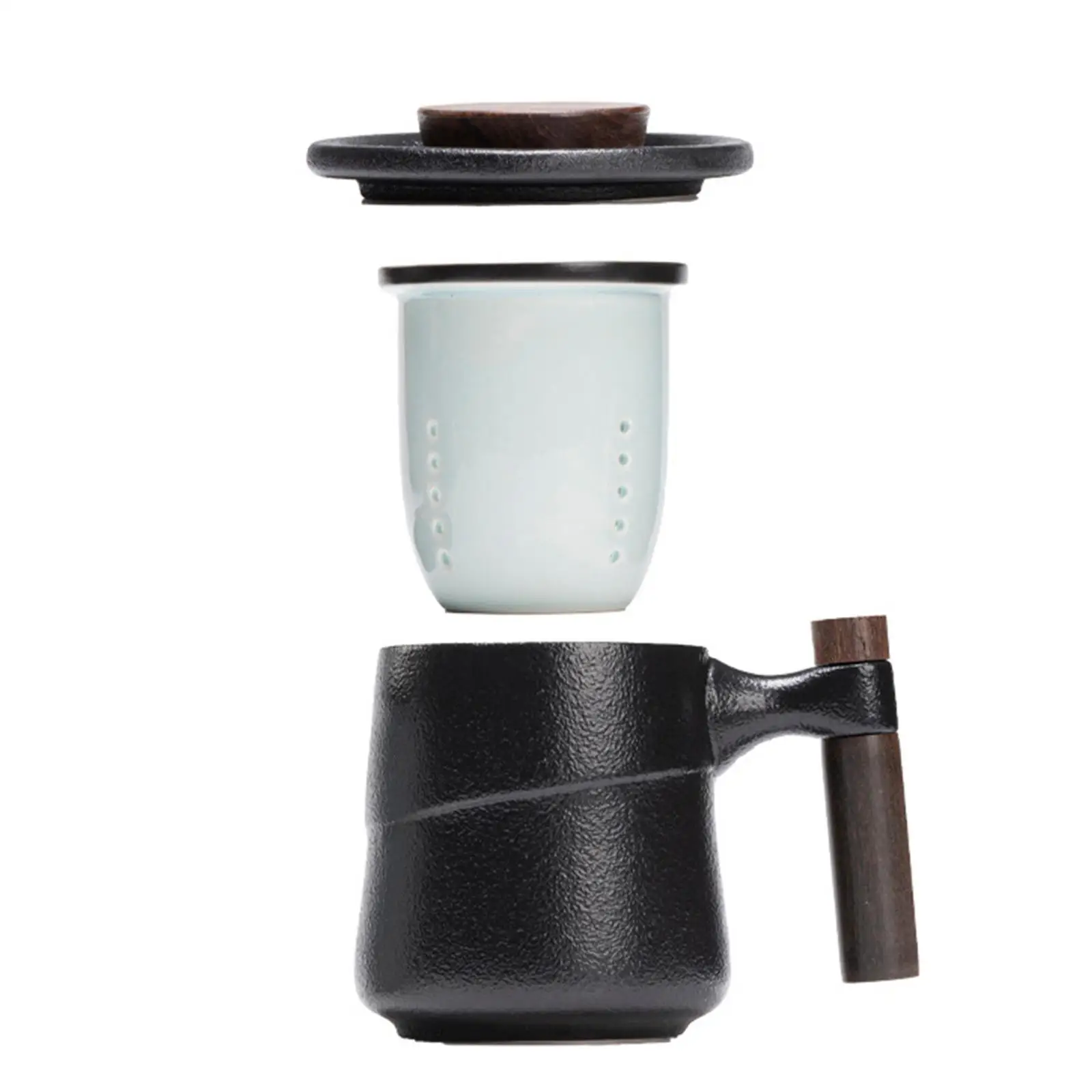 Teetasse mit Sandelholzgriff Porzellan-Teebecher Elegante Kaffeetasse für Geschäftstreffen