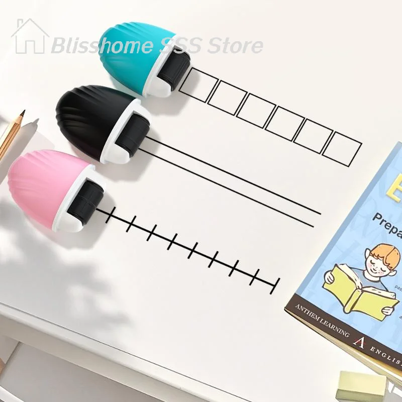【S】Roller Stamp Math Correction Tool Convenient Teacher's Teaching For Mathematics And English Seal Double Line Grid